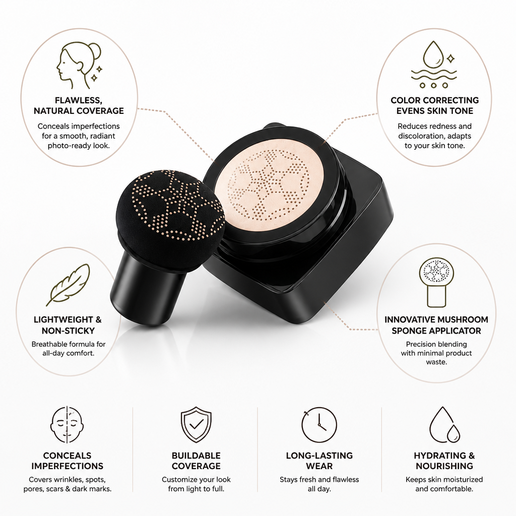 Air Cushion CC Cream Mushroom Sponge Color-Correcting