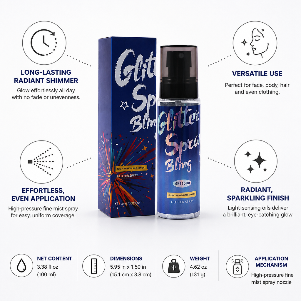 Body Glitter Spray Long-Lasting Radiant Shimmer