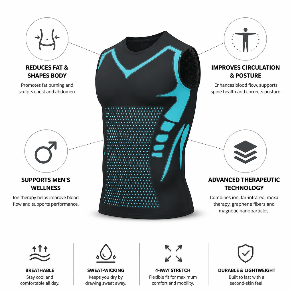 Compression Vest Seamless Neoprene Spandex Ionic & Far-Infrared