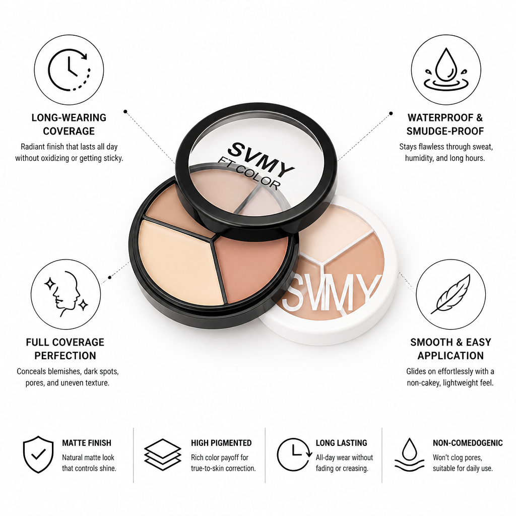 Concealer Palette Matte Full-Cover Waterproof & Long-Wearing