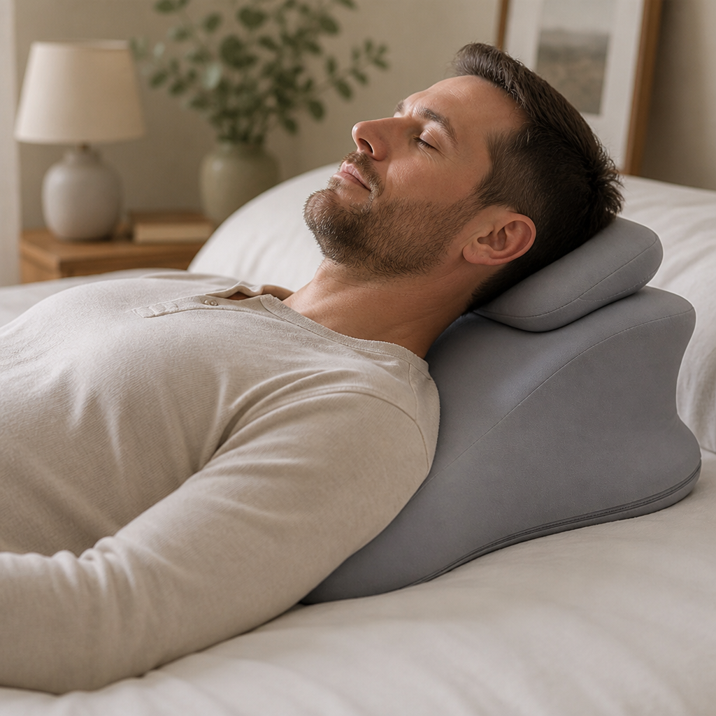Ergonomic Wedge Memory Foam Positioning Pillow (Removable Neck Pillow)