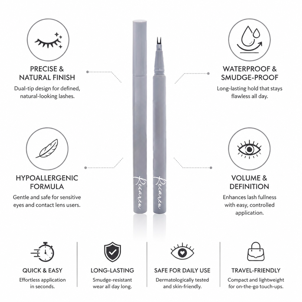 Eyelash Tint Pen Dual-Tip Hypoallergenic Waterproof & Smudge-Proof