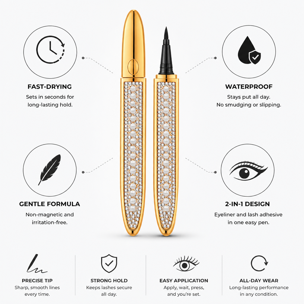 Eyeliner & Lash Adhesive Pen Fast-Drying Waterproof