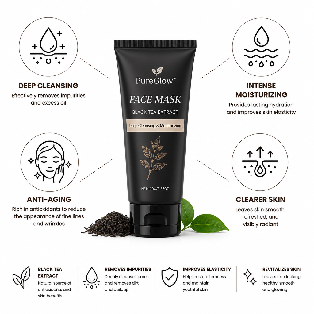 Face Mask Black Tea Extract Deep Cleansing & Moisturizing