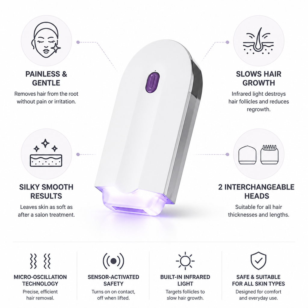 Facial & Body Hair Remover Micro-Oscillation & Infrared