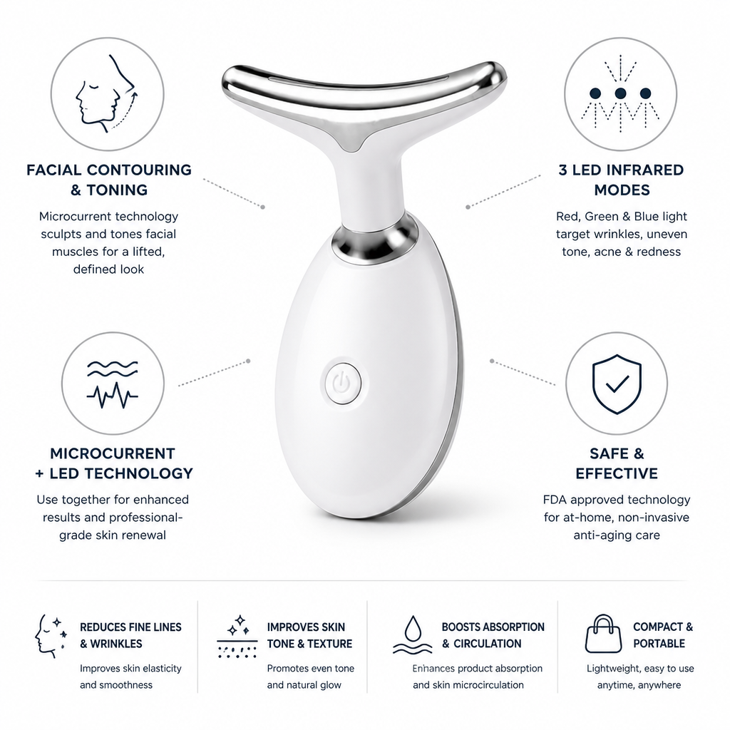 Facial Toning Device Microcurrent & 3 Infrared LED Modes