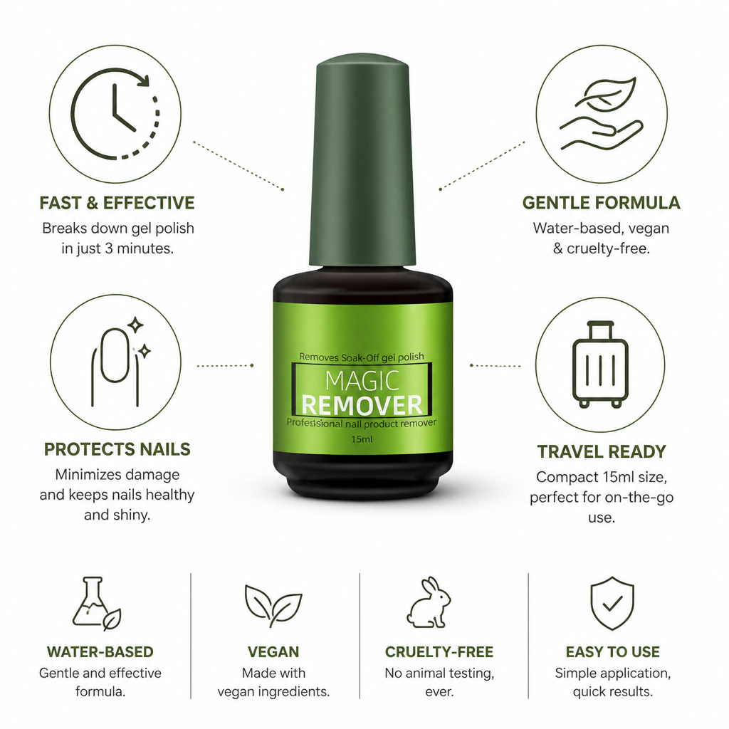 Gel Nail Polish Remover Fast-Acting Water-Based Travel Set