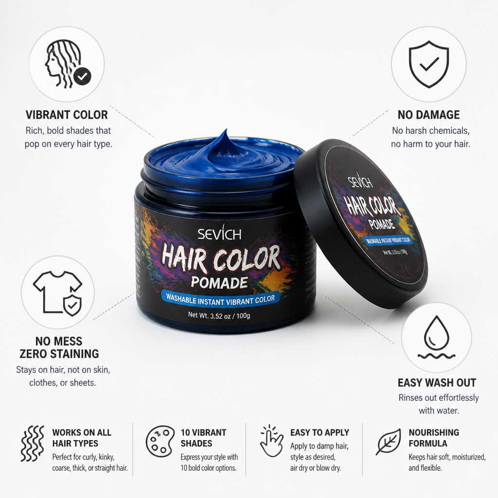 Hair Color Pomade Washable Instant Vibrant Color