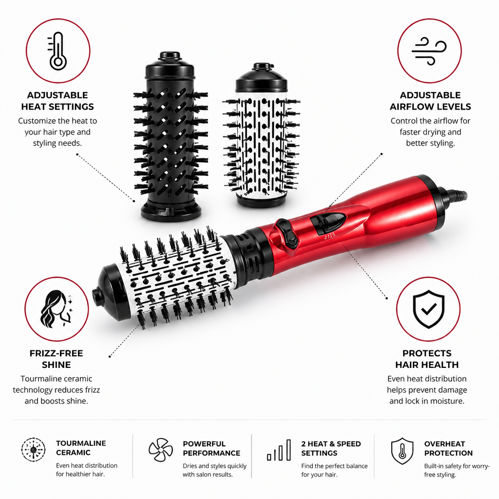 Hair Dryer Tourmaline Ceramic Adjustable Heat & Speed