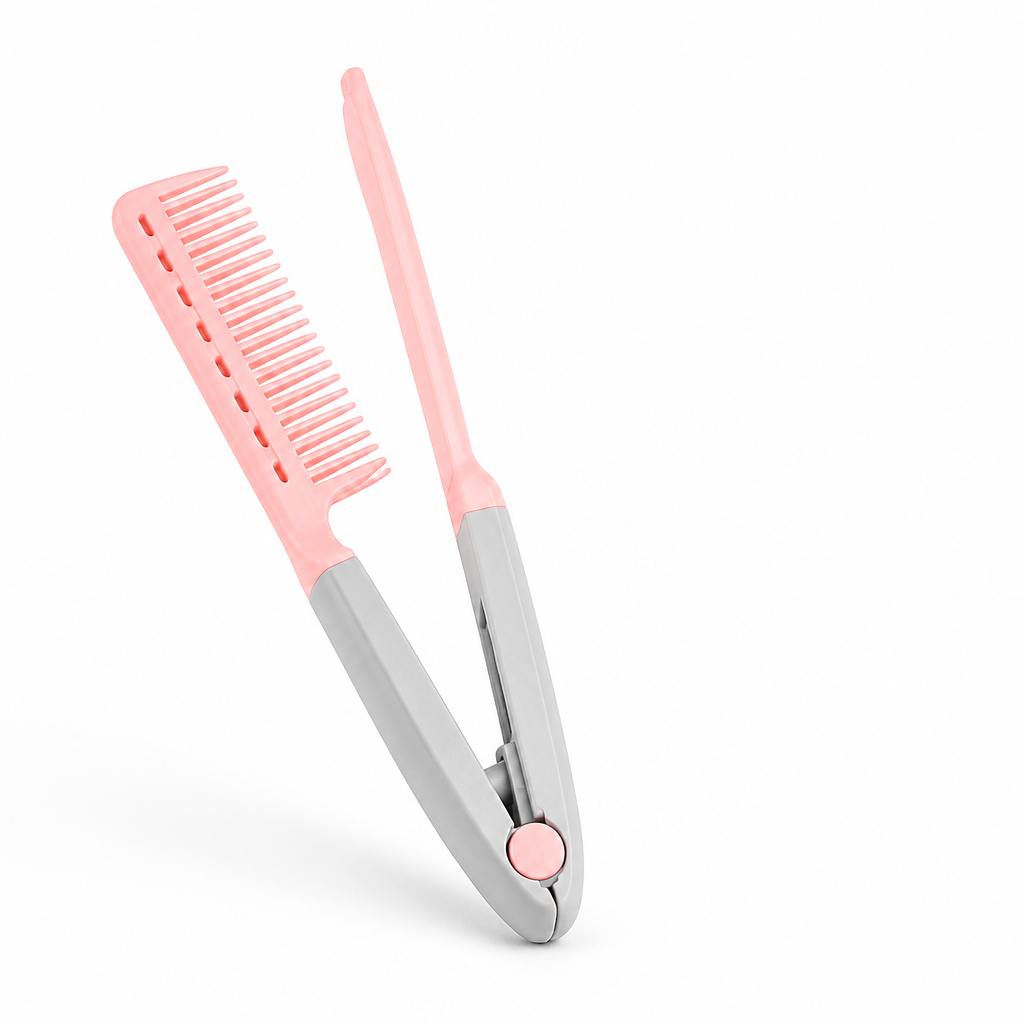 Hair Straightening Comb V-Shaped Clip Heat-Resistant ABS