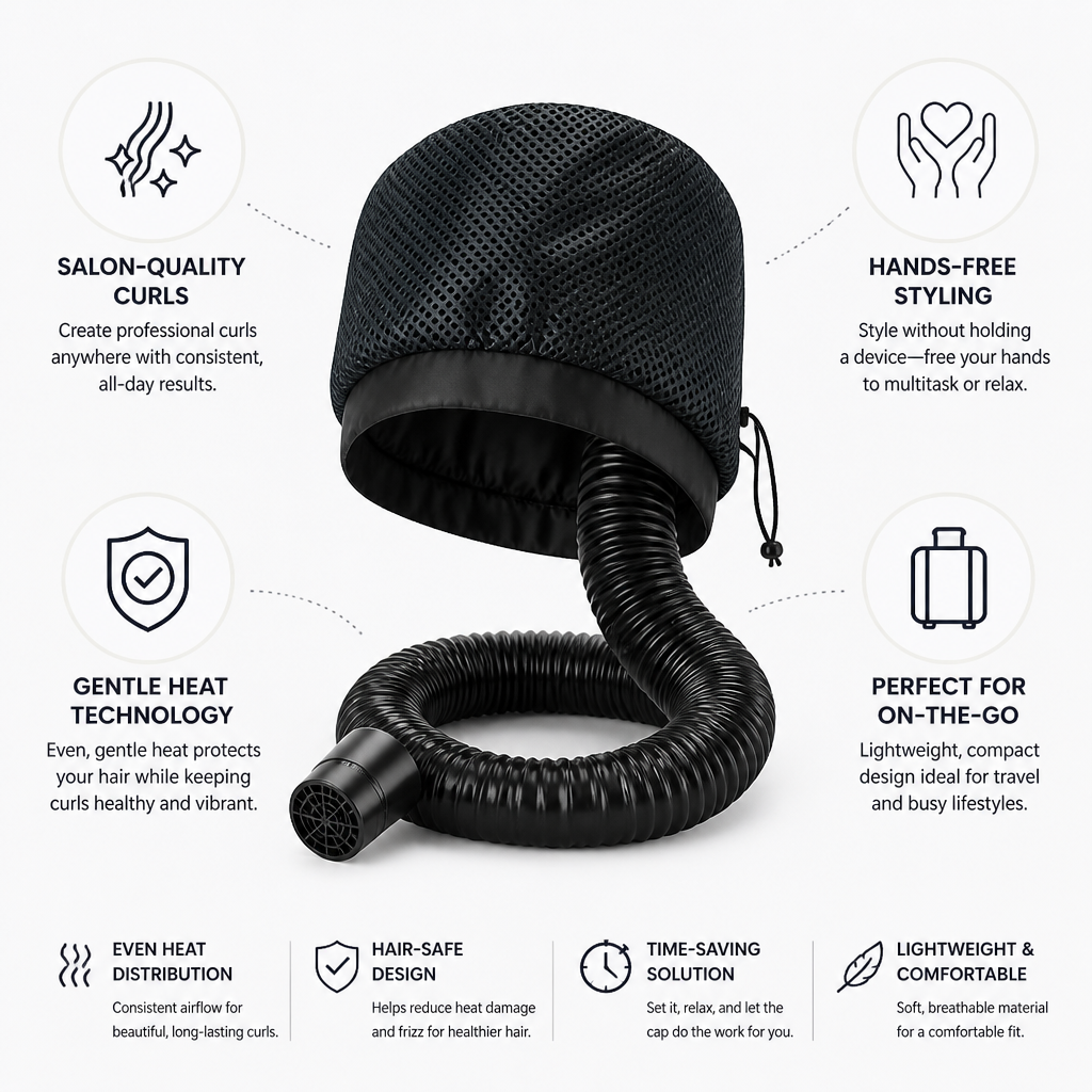 Hair Styling Cap Hands-Free Blow-Dry & Gentle Heat