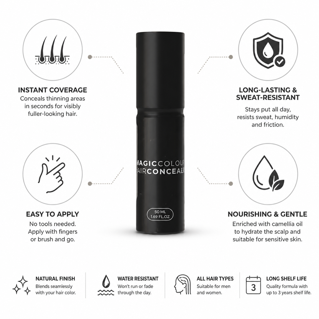 Hairline Concealer Instant Natural Coverage Sweat-Resistant & Long-Lasting