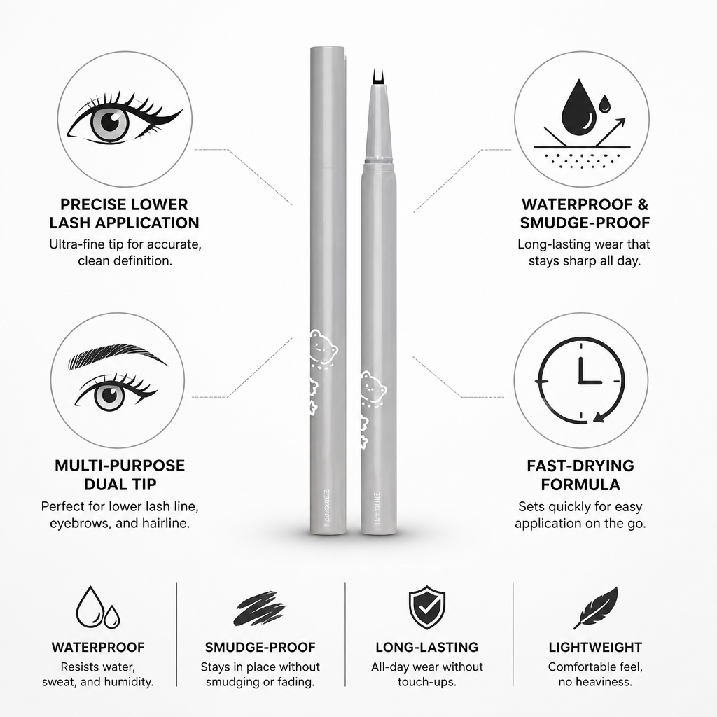 Lower Lash Eyeliner Dual-Tip Precision Waterproof