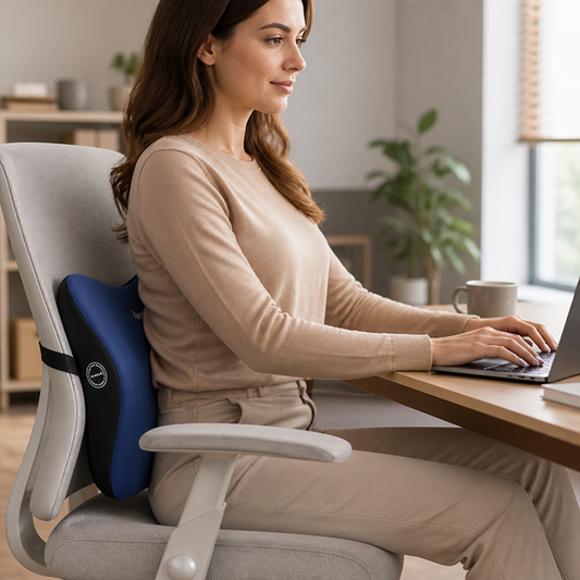 Lumbar Support Cushion Ergonomic Memory Foam Removable Cover