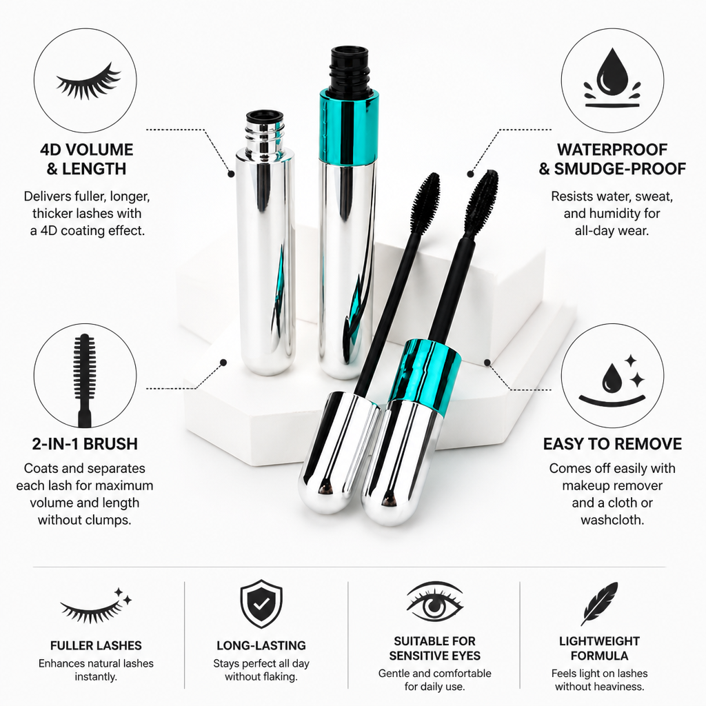 Mascara 4D Volume & Length Waterproof & Smudge-Proof