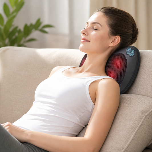 Massage Pillow 3D Kneading 4 Heads Warming Light