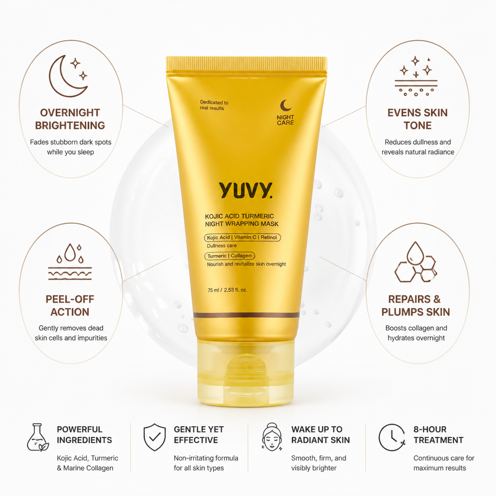 Peel-Off Mask Overnight Brightening Kojic Acid & Marine Collagen