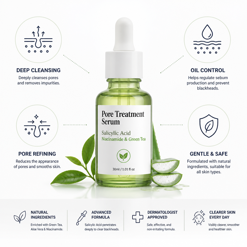 Pore Treatment Serum Salicylic Acid Niacinamide & Green Tea