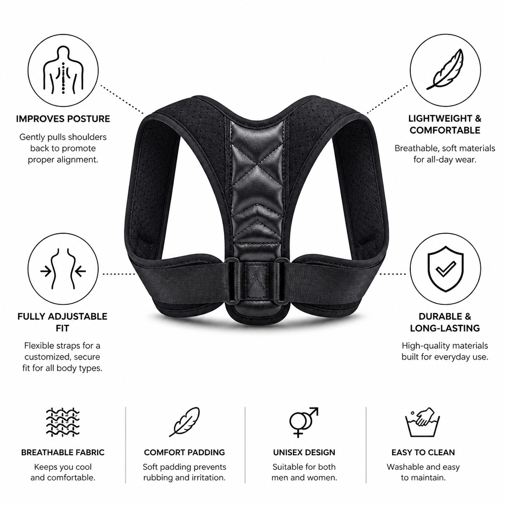 Posture Corrector Ergonomic Adjustable Breathable
