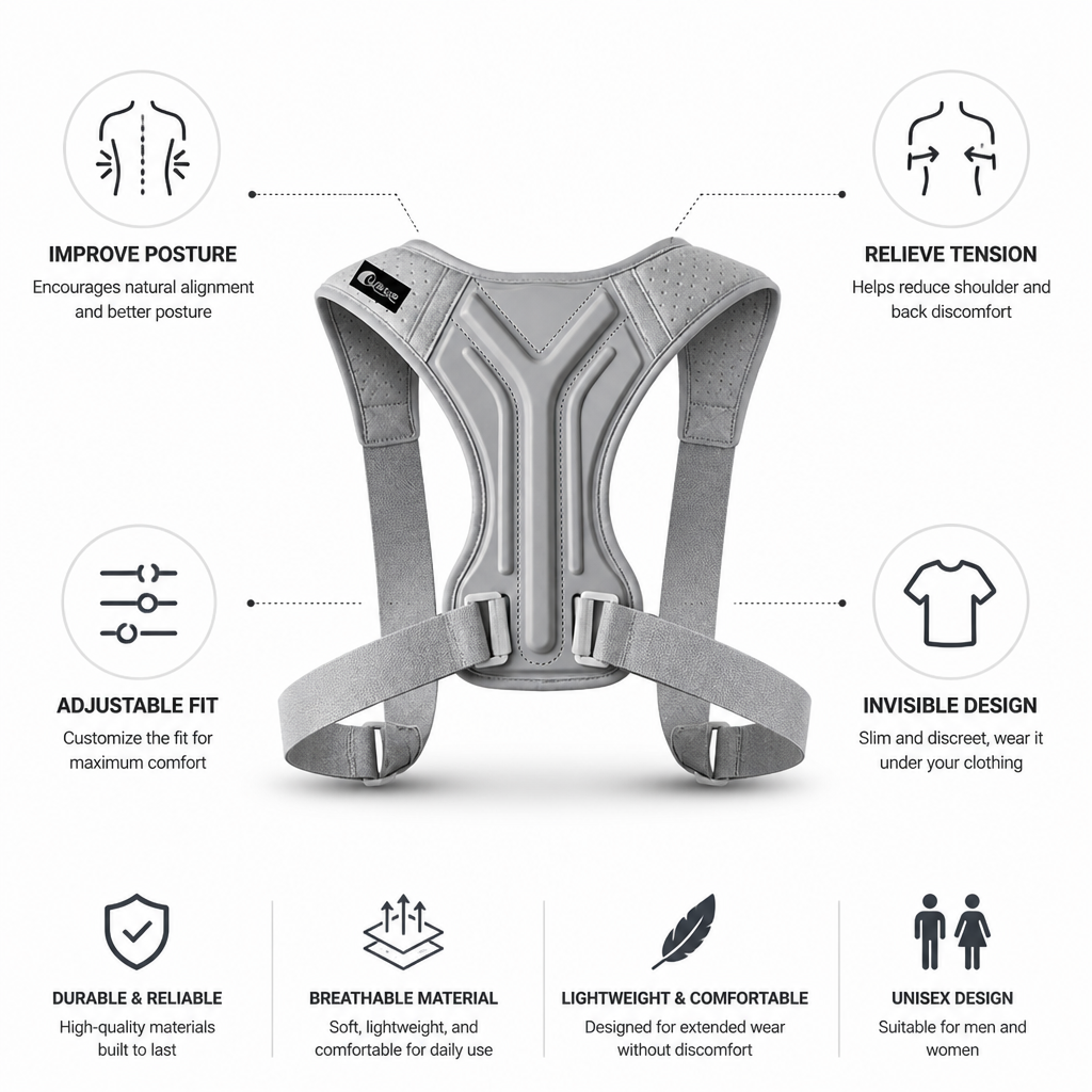Posture Corrector Invisible Adjustable Shoulder & Back Support