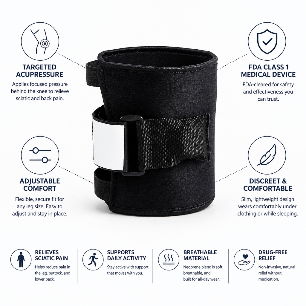 Sciatica Knee Brace Acupressure Pad FDA Class 1