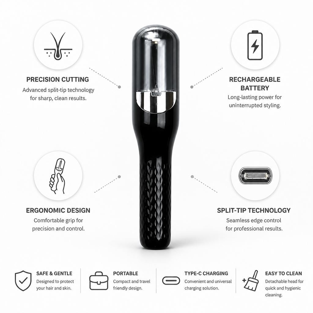 Split-End Trimmer Precision Split-Tip Rechargeable