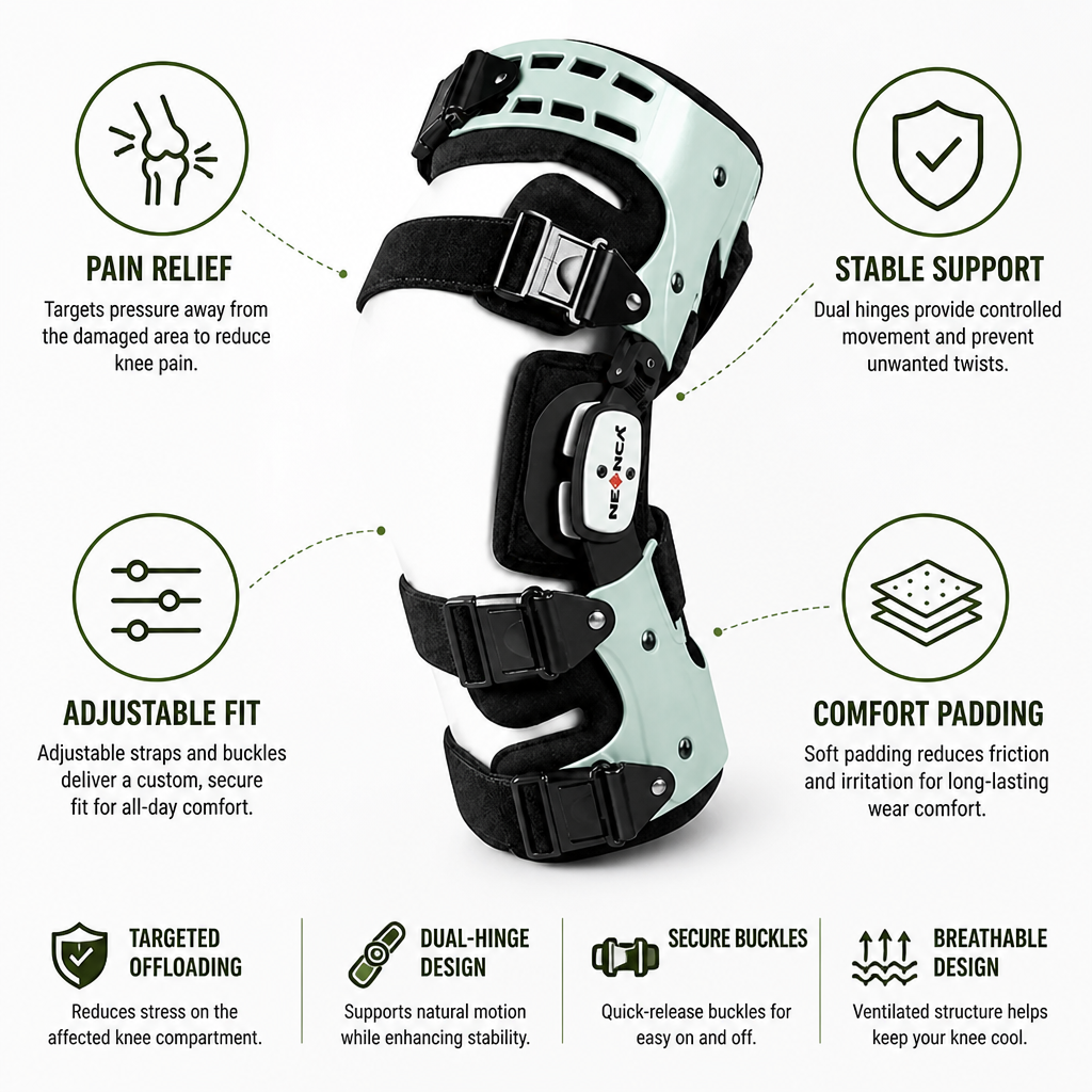 Adjustable Dual-Hinge Unloader Knee Brace