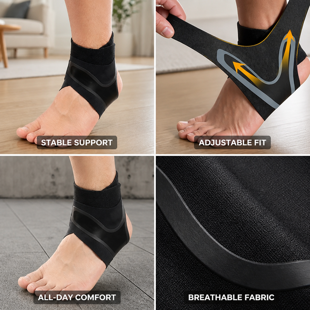 Ankle Support Sleeve Compression Adjustable Fit