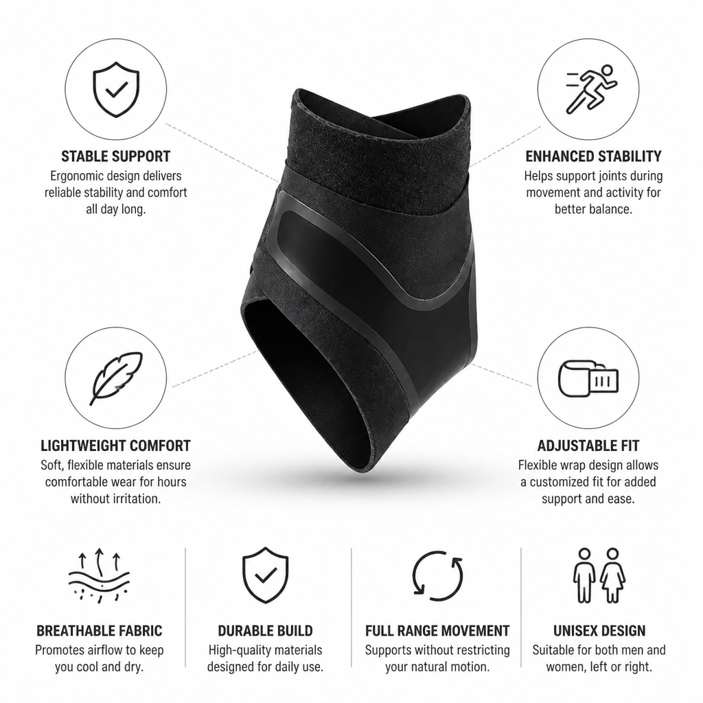 Ankle Support Sleeve Compression Adjustable Fit