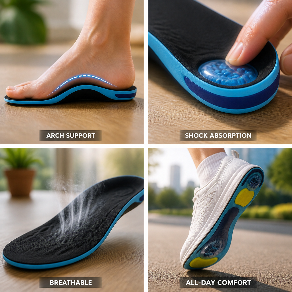 Arch Support Insoles Air-Cushion Shock-Absorbing & Breathable Two Pairs