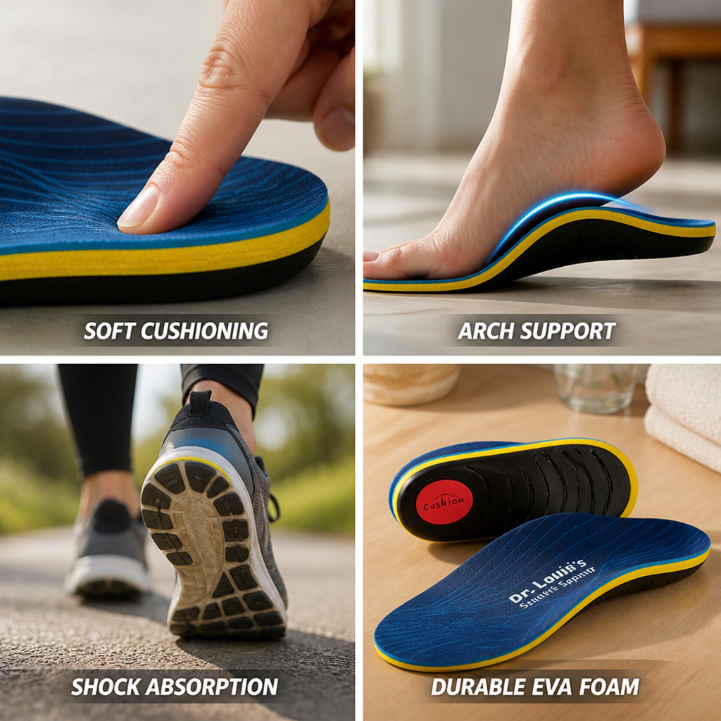 Arch Support Insoles Cushioned EVA Shock-Absorbing