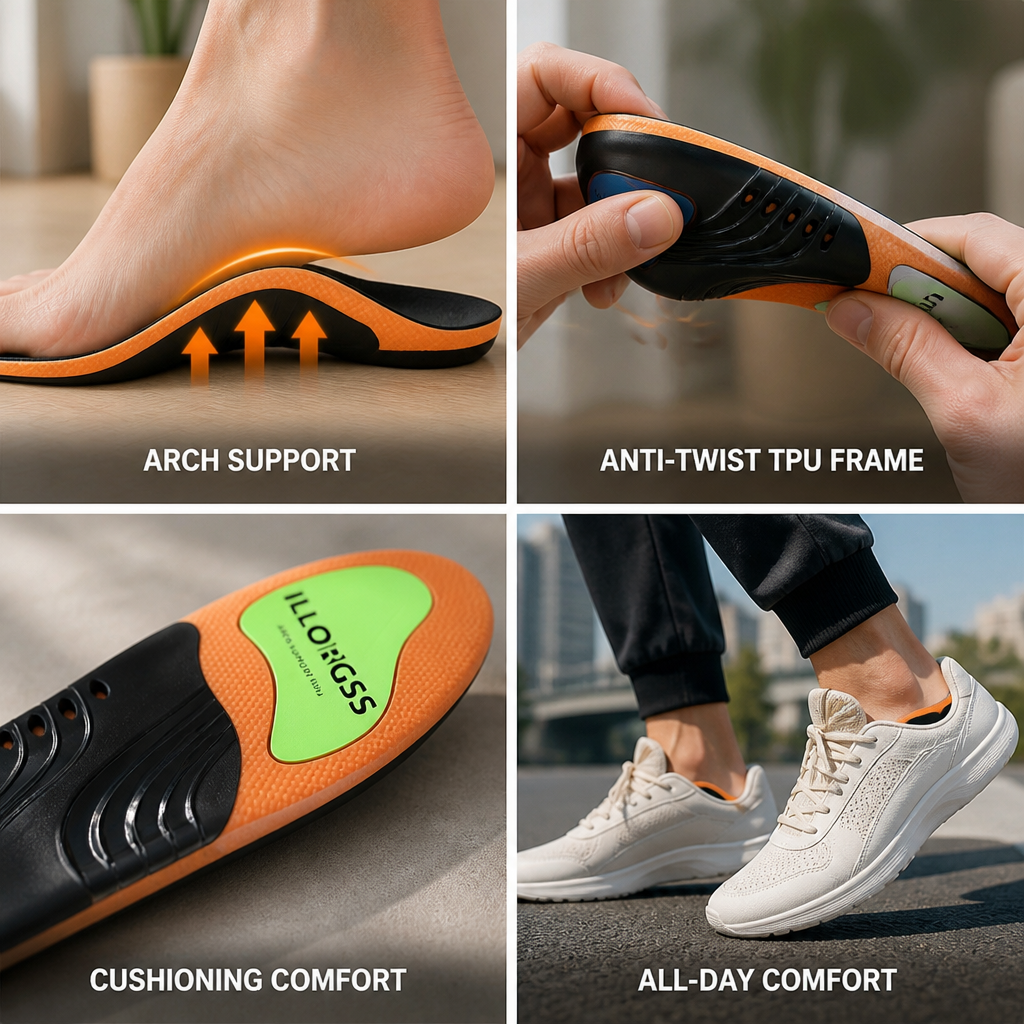 Arch Support Insoles TPU Anti-Twist Breathable Cushioning