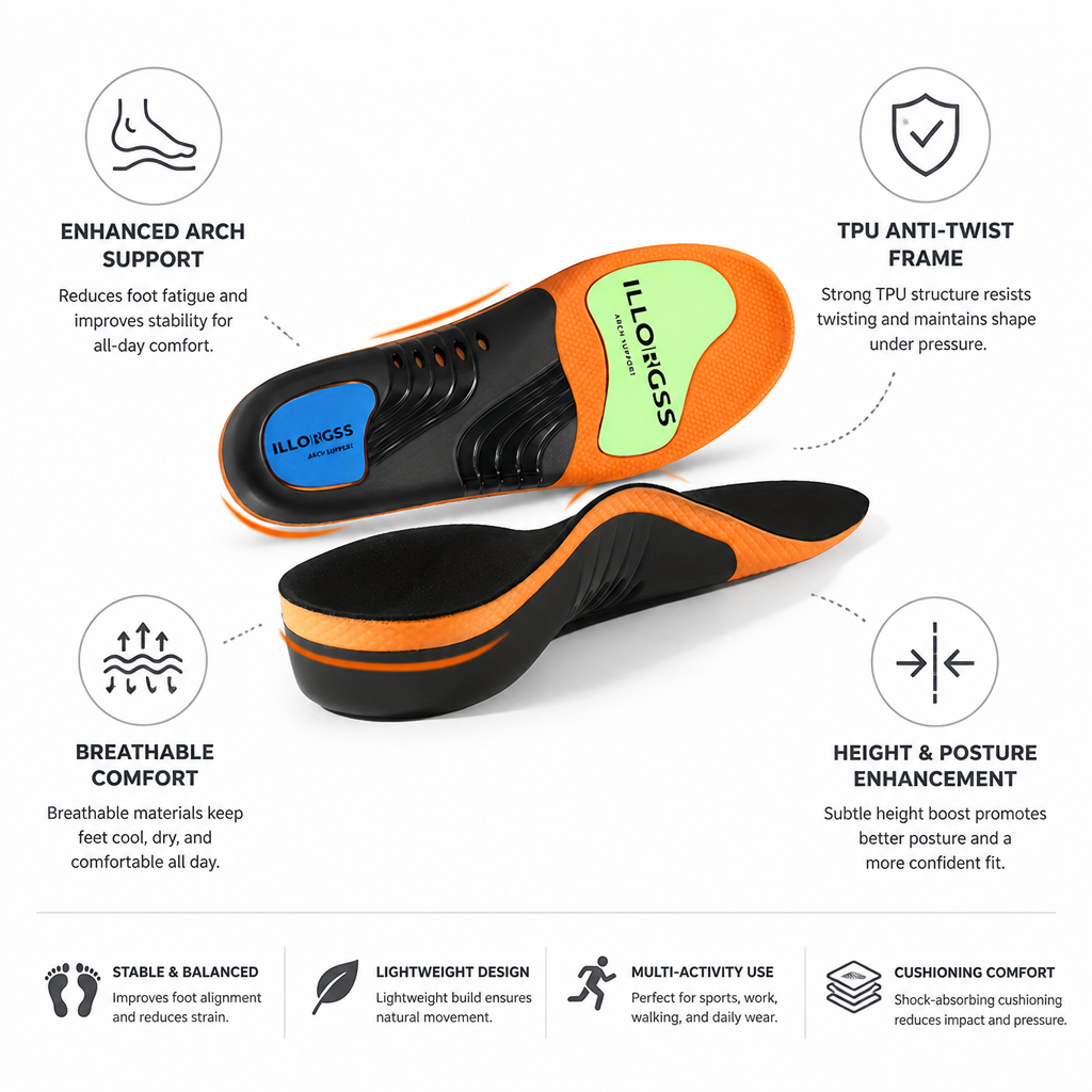 Arch Support Insoles TPU Anti-Twist Breathable Cushioning