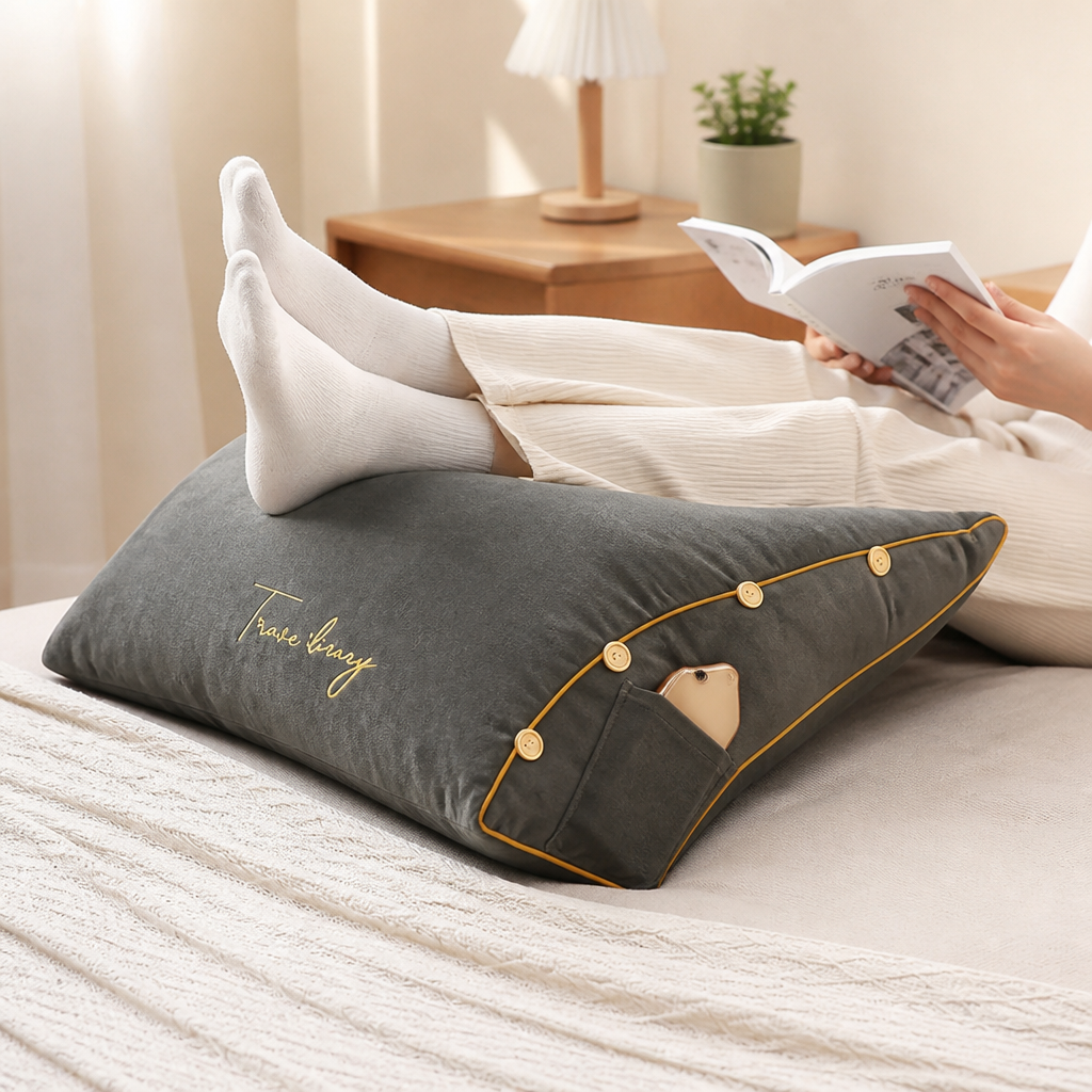 Back And Leg Elevation Wedge Support Pillow (Removable Washable Cover)