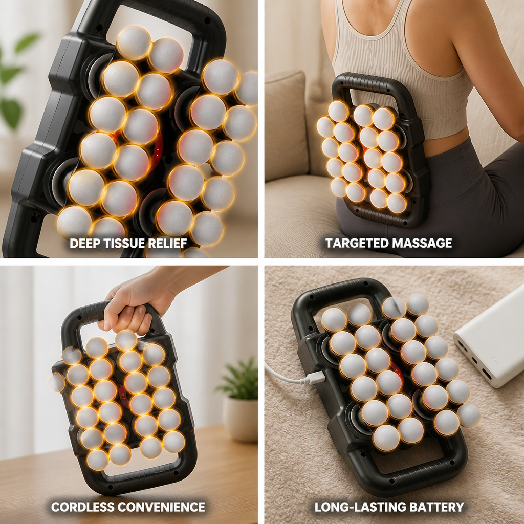 Back Massager Deep Tissue 20 Intensity Levels Rechargeable
