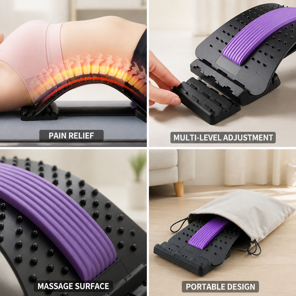 Back Stretcher Multi-Level Adjustable Massage Surface