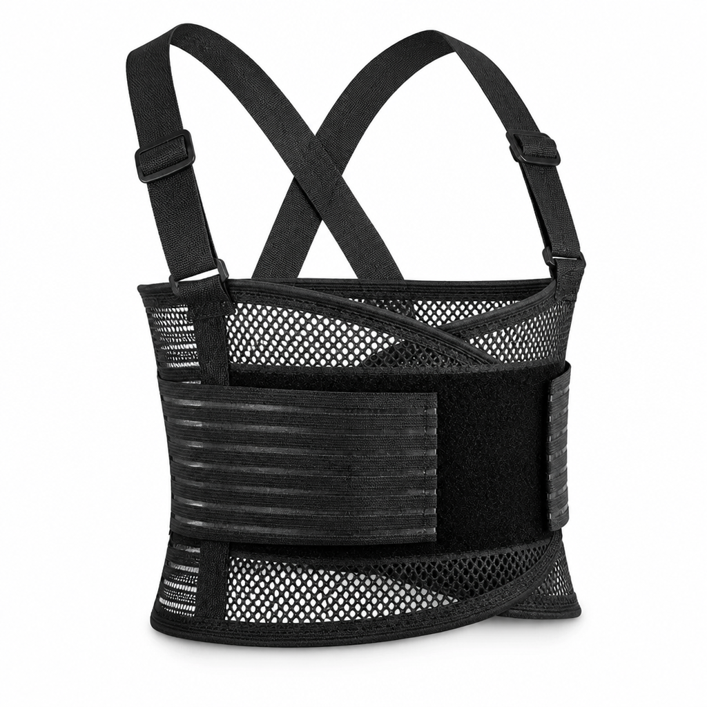 Back Support Belt Breathable Mesh & Steel Rods