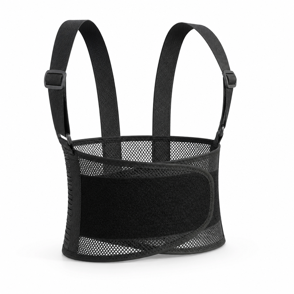 Back Support Belt Breathable Mesh & Steel Rods