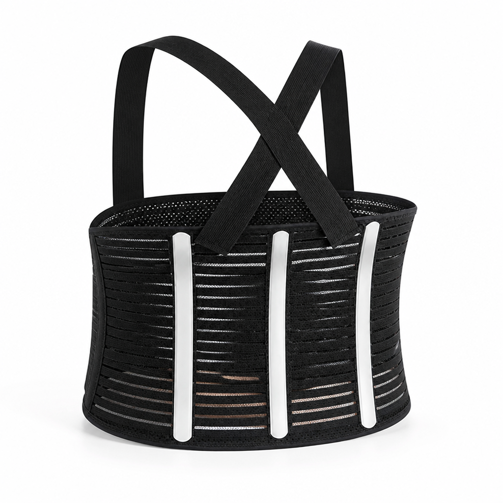 Back Support Belt Breathable Mesh & Steel Rods