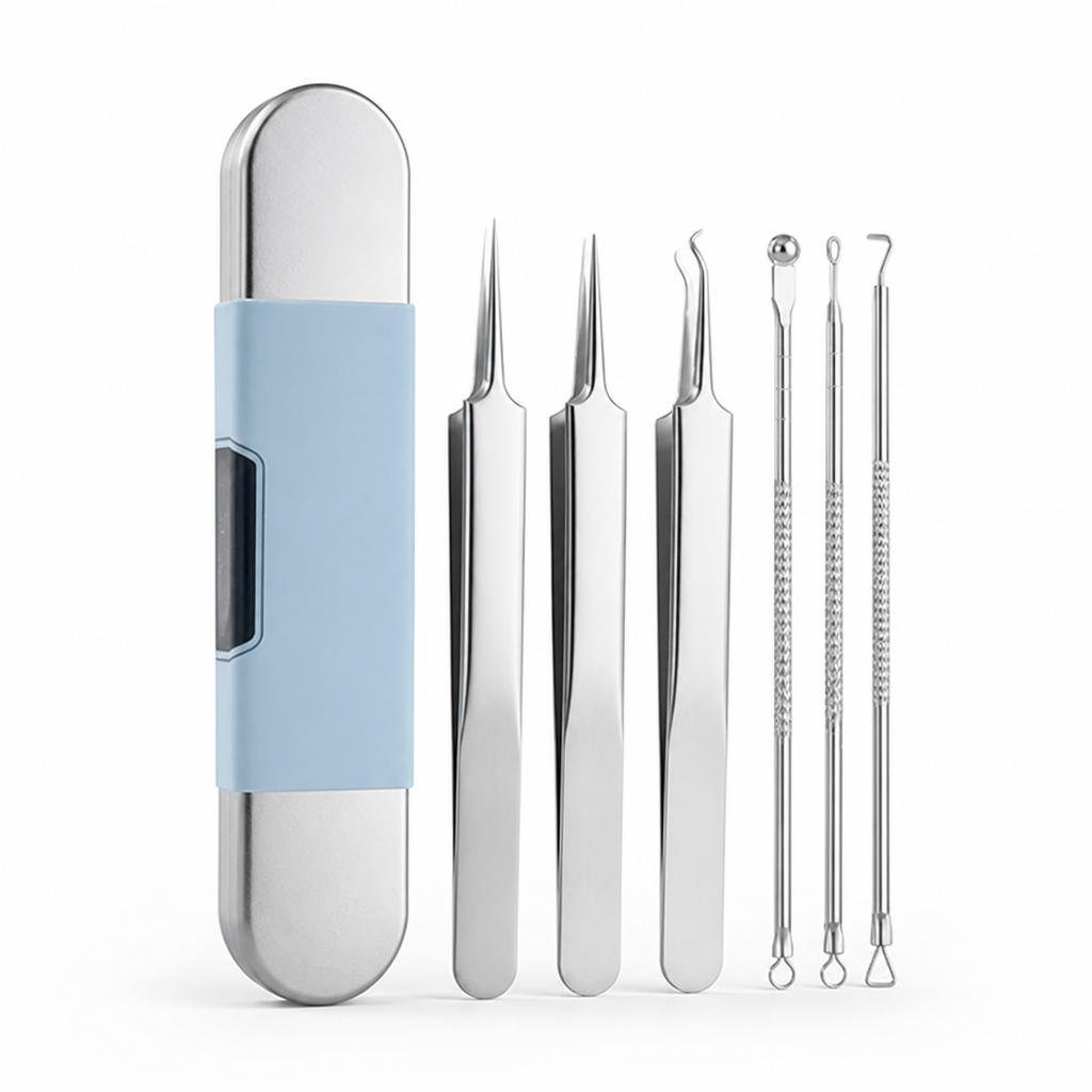 Blackhead Removal Kit Medical Grade Stainless Steel Portable Case