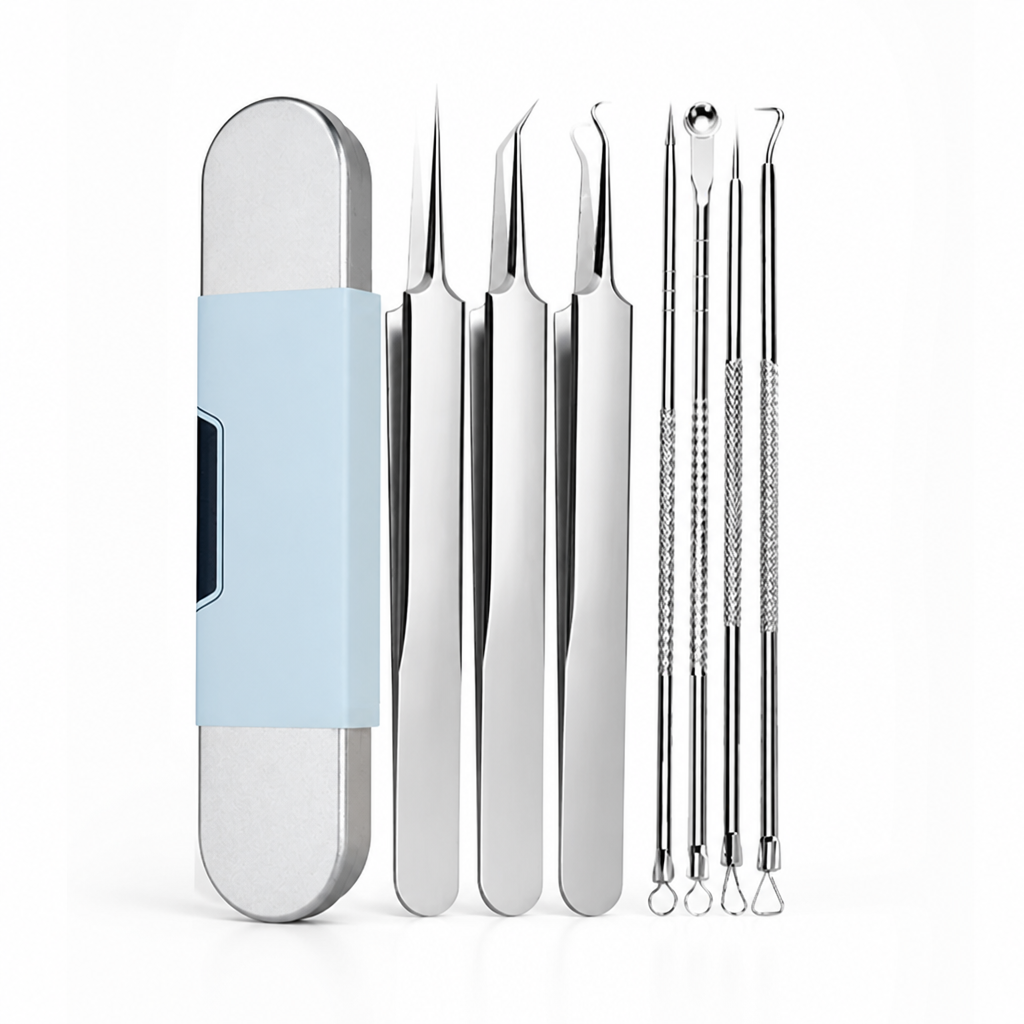 Blackhead Removal Kit Medical Grade Stainless Steel Portable Case