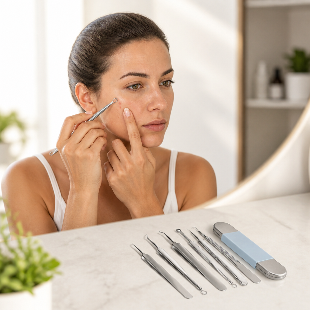 Blackhead Removal Tool 3-in-1 Stainless Steel Ergonomic Grip