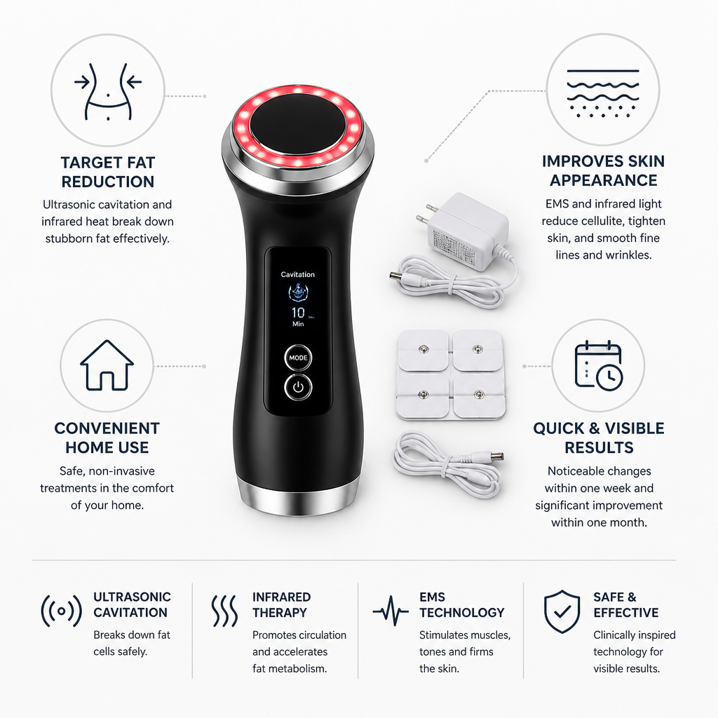 Body & Face Sculpting Device Ultrasonic Cavitation Infrared EMS
