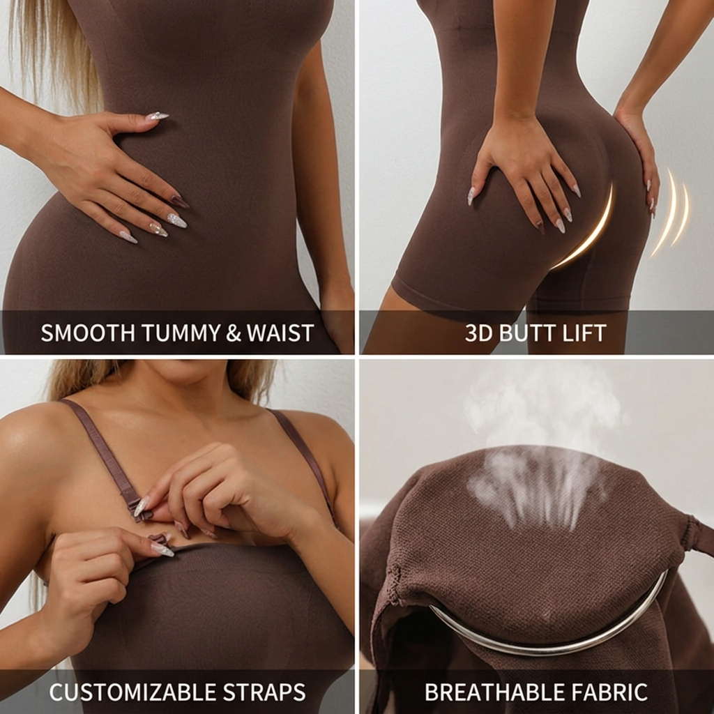 Body Shaper Seamless Tummy Control & 3D Butt Lift