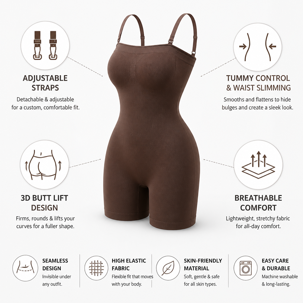 Body Shaper Seamless Tummy Control & 3D Butt Lift