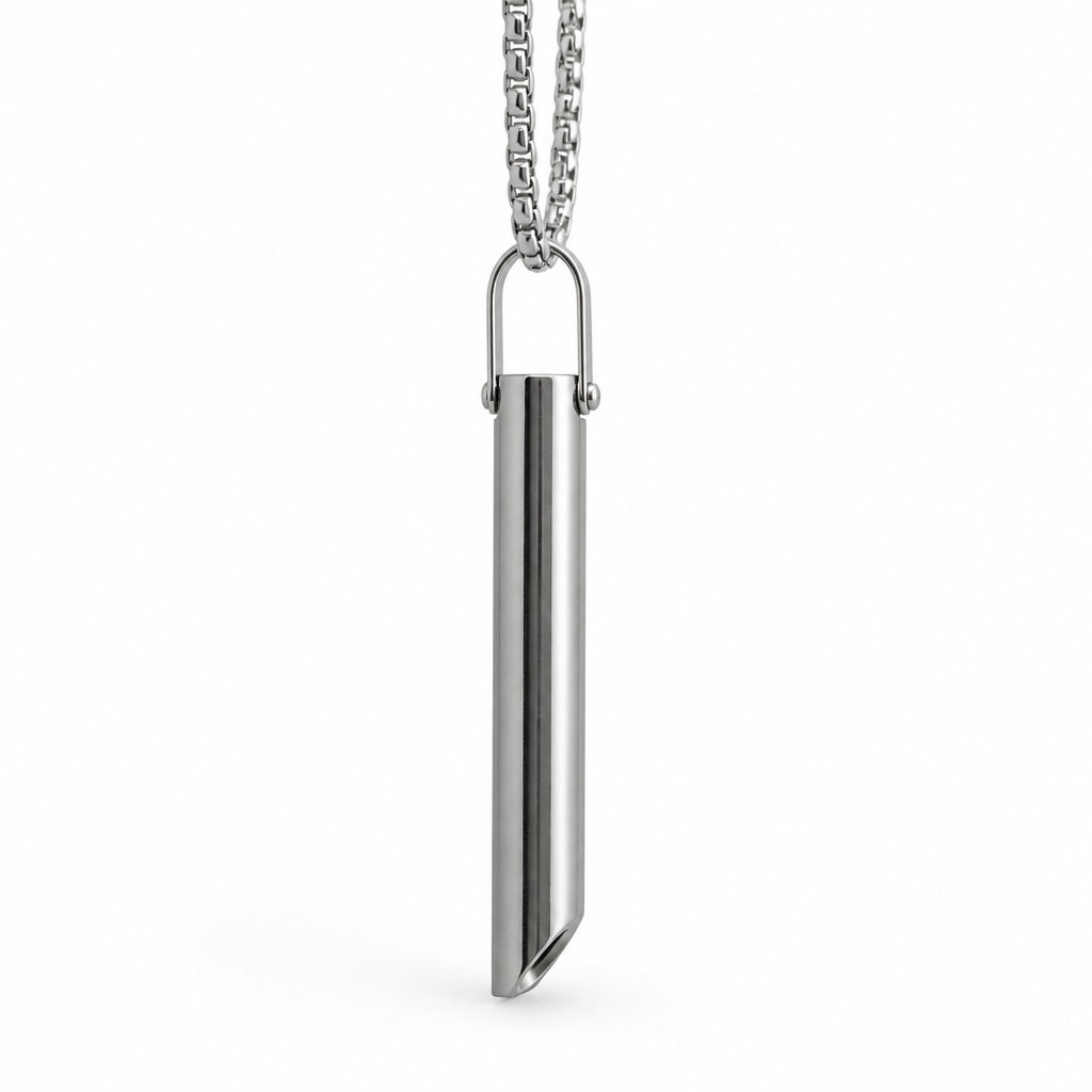 Breath Trainer Necklace Stainless Steel Anxiety Relief