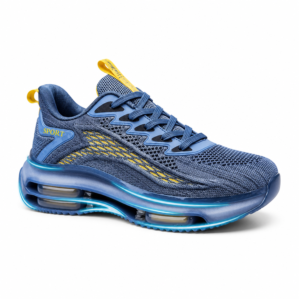 Breathable Cotton-Blend Air-Cushioned Men's Sneakers