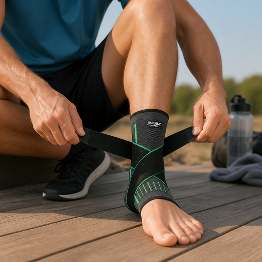 Breathable Targeted Compression Adjustable Velcro Straps Ankle Brace