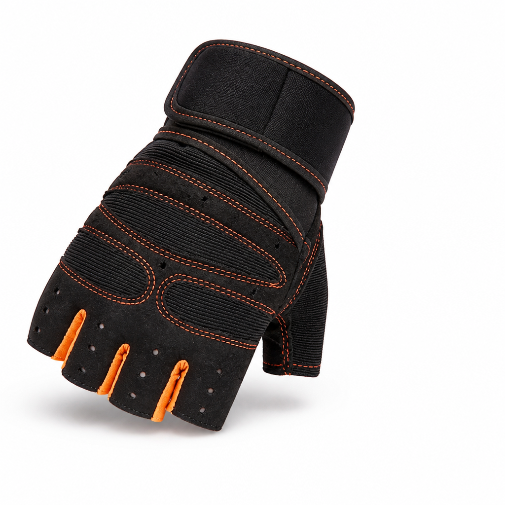 Breathable Wrist Support and Impact Padding Workout Gloves