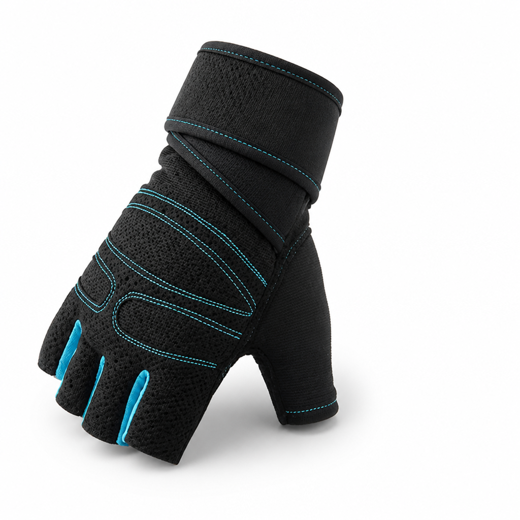 Breathable Wrist Support and Impact Padding Workout Gloves